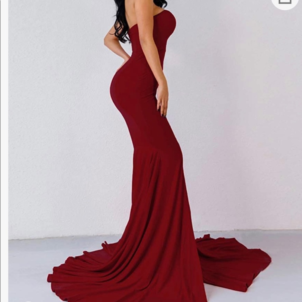 Asymmetrical dress red